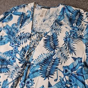 La Blanca‎ Swim Beach Cover Up Tropical Resortwear XL Blue